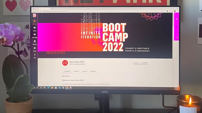 Capacity Interactive Boot Camp conference at-home set up