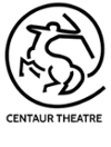 Centaur Theatre logo, line drawing of centaur shooting arrow over their shoulder