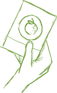 an illustration of a hand holding a seed packet