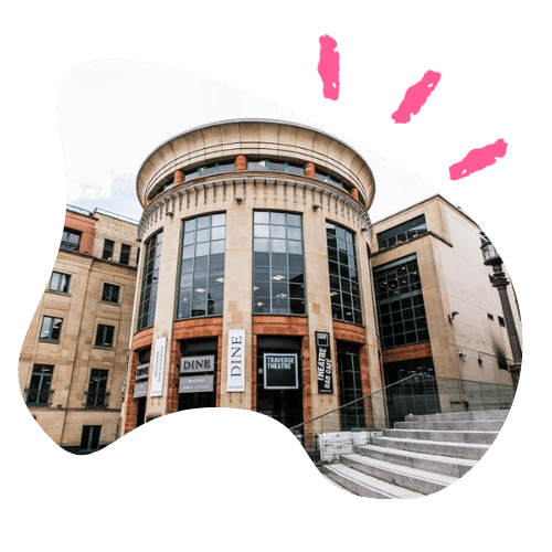 The external facade of the Traverse Theatre in Edinburgh.