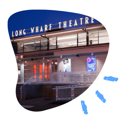 an image of the exterior of the Long Wharf Theatre