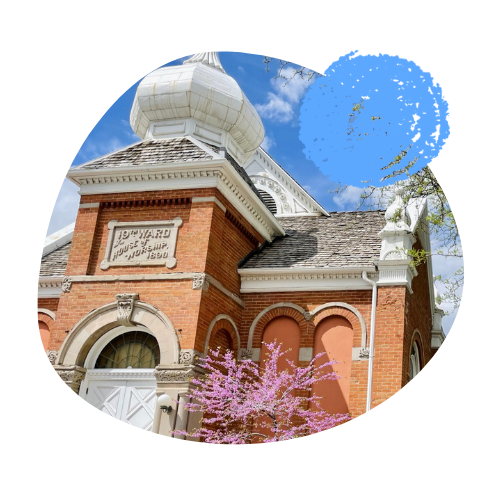 Exterior of Salt Lake Acting Company's venue, housed in a red brick former church building