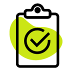 an icon of a clipboard with a checkmark on it