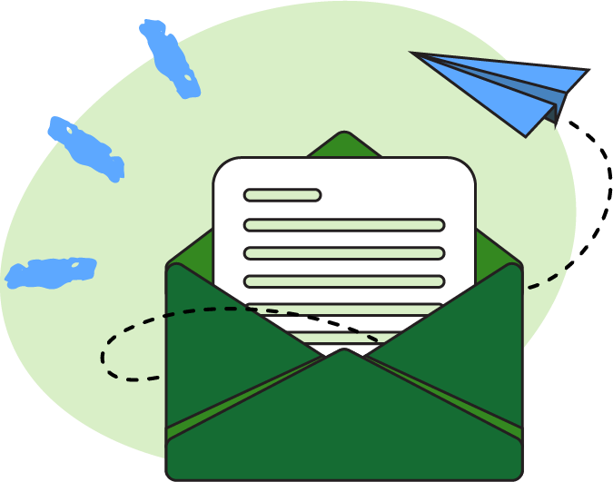 an illustration of an envelope denoting email marketing