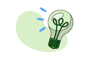 an illustration of a light bulb to represent leadership
