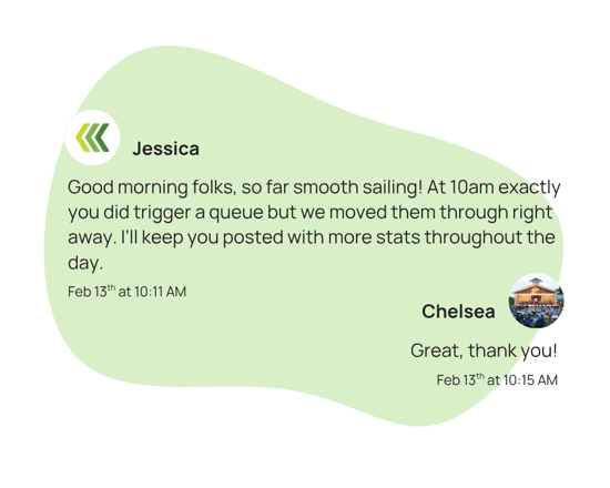 an image of a supportive interaction between a spektrix client success manager and a member of the freeman staff