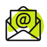 an icon of an open envelope to signify an email