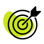 an icon of a target with an arrow in the center