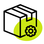 an icon of a box with a gear next to it to represent subsites
