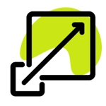 an icon of an arrow trending upward to symbolize scalability