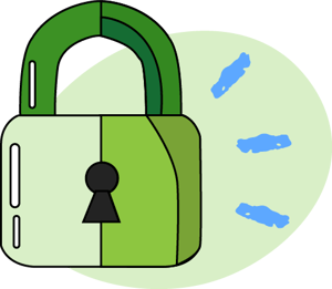 an illustration of a lock to represent security
