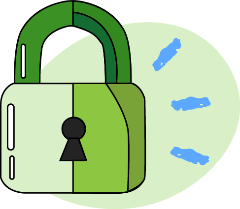 an illustration of a lock to represent security
