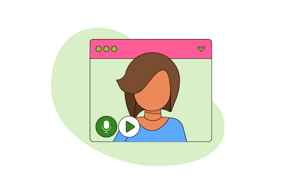 an illustration of an instructor in a video frame