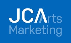 JCA Arts Marketing logo in white, royal blue, and light blue