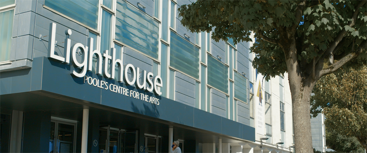 The modern exterior sign of Lighthouse Poole's Centre for the Arts