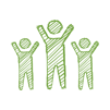 Icon shared success on white circular bkgrd