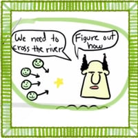 Visual of a high performing team with high alignment and autonomy. The leader sets a clear goal and lets team members figure out how to achieve it. They're focused, happy, and aligned around a shared goal.