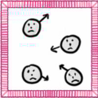 Visual of a team with neither alignment nor autonomy. Team members are unhappy and moving in different directions without purpose.