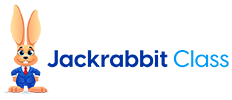 a cartoon rabbit in a suit next to the words Jackrabbit Class