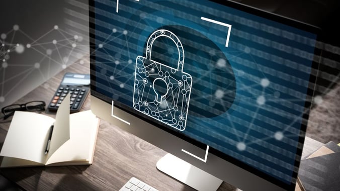 privacy access lock on desktop screen