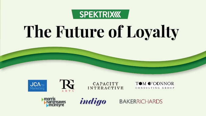 The Future of Loyalty banner with the logos of Spektrix and consulting partners