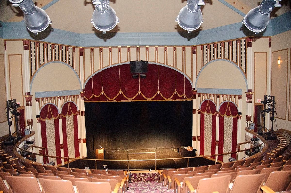 Auditorium and proscenium arch at the Grand Opera House, Iowa