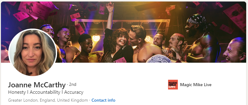 Joanne McCarthy's LinkedIn profile, with the header Honesty, Accountability, Accuracy Joanne McCarthy's LinkedIn profile, with the header Honesty, Accountability, Accuracy