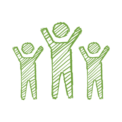 Icon shared success on white circular bkgrd