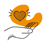 hand with heart in palm