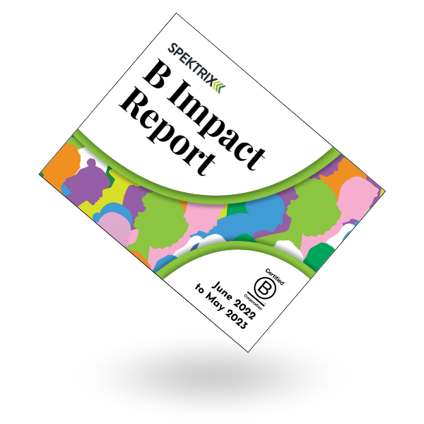 cover page of the latest spektrix b impact report
