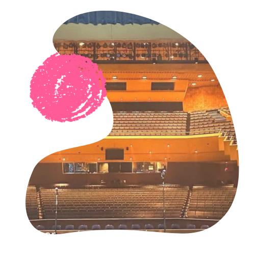 Interior of the Macomb Center for the Performing Arts, a modern auditorium with seating across two tiers