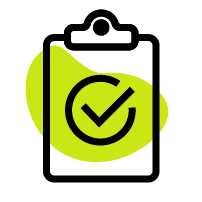 an icon of a clipboard with a checkmark on it