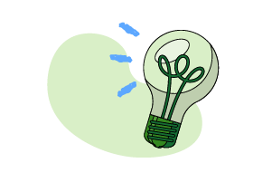 an illustration of a light bulb to represent leadership