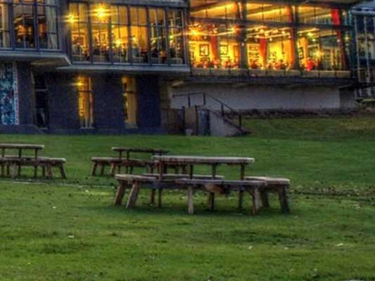 A picnic area at Pitlochry Festival Theatre
