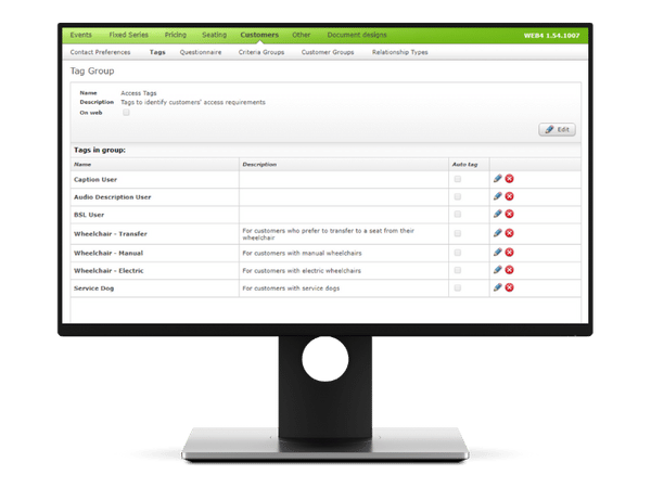 identifying access tags in Spektrix system