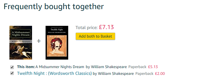 Frequently bought together offer example from Amazon