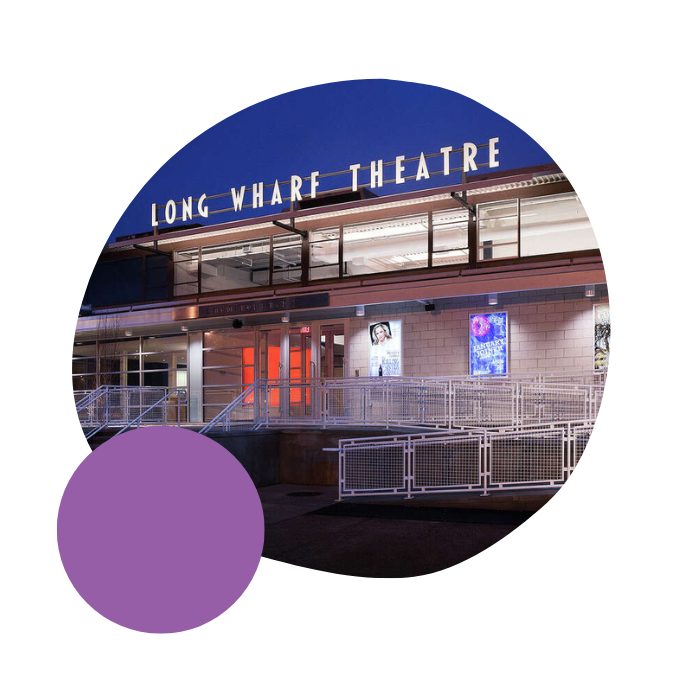 An exterior shot of Long Wharf Theatre in Connecticut