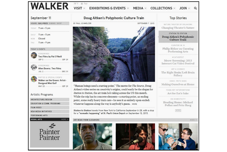 Rich context for events listings at the Walker Arts Center
