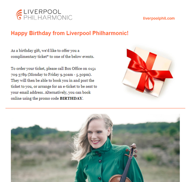 Email Automation Made Easy: Get Started With Instant Program Templates 1 Royal Liverpool Philharmonic Orchestra Birthday Email Campaign