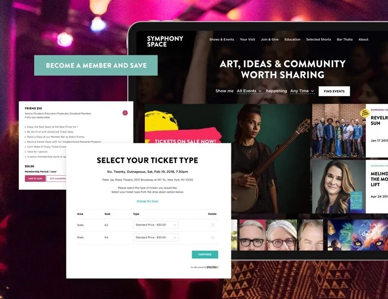 The Best Event Websites For Theatres And Arts Organizations 4 Eyekiller Symphony Space Ny Website