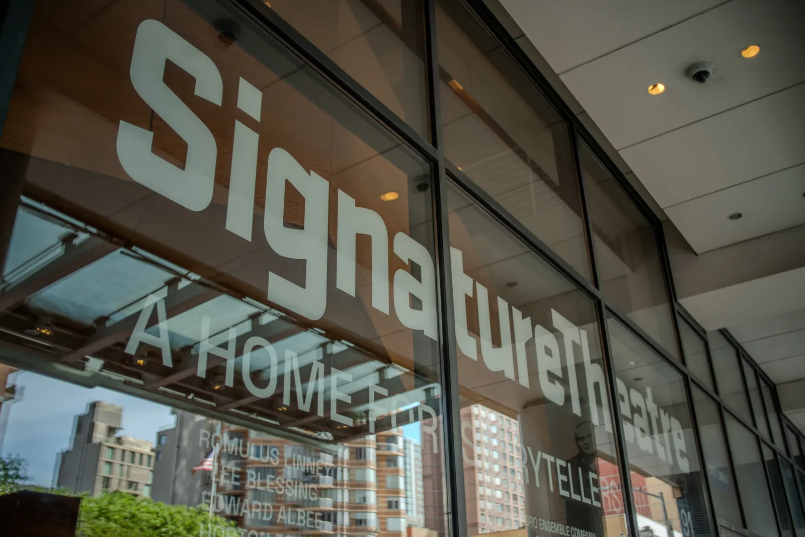 Signature Theatre Exterior Front Sign Angled