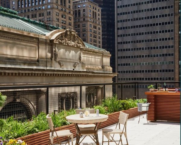 The terrace at 22 Vanderbilt.