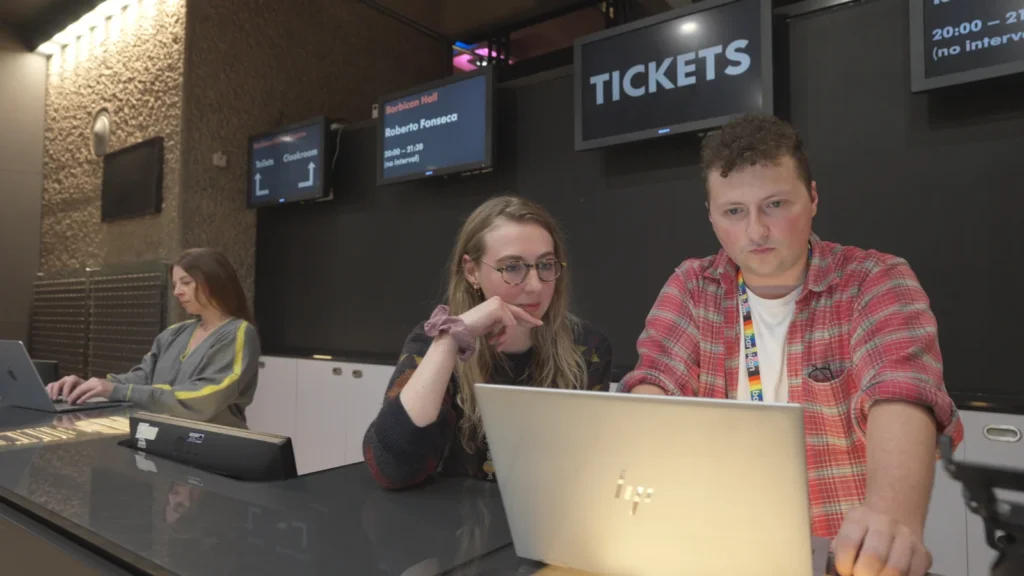 Barbican Box Office Staff Laptop Ticketing 1