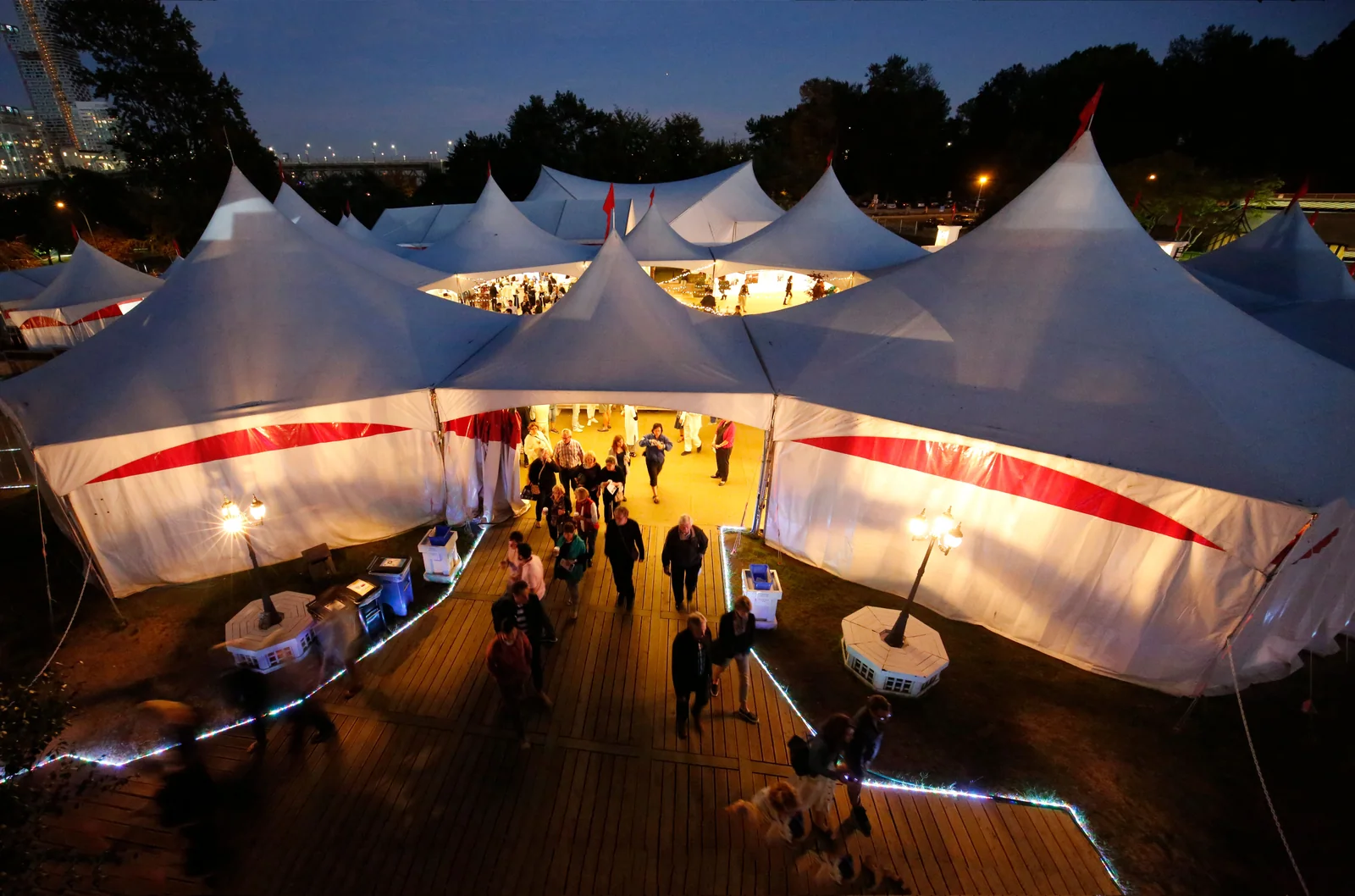 Bard On The Beach Evening Aerial Venue Tents Photo Credit Tim Matheson