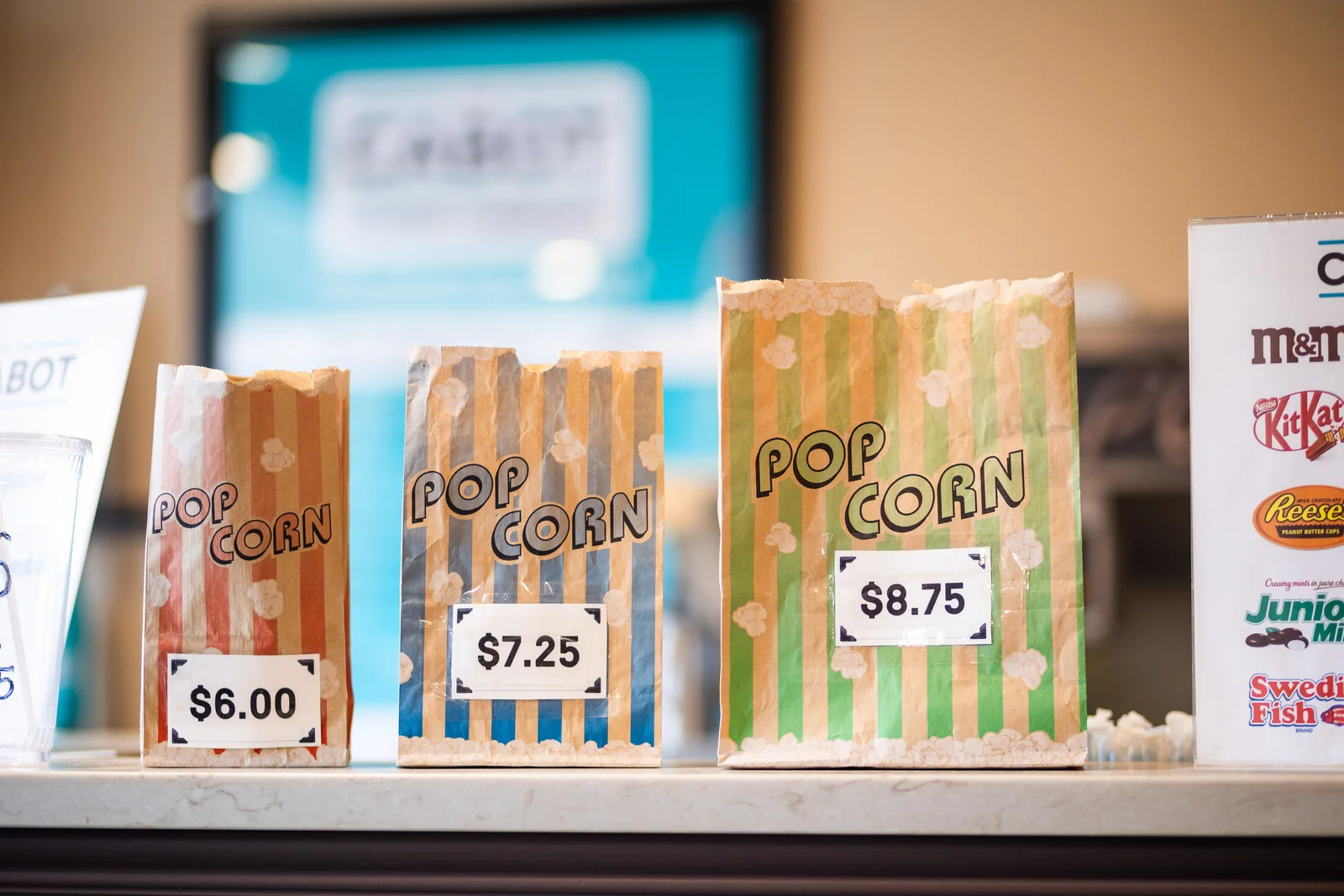 Cabot Theatre Concessions Popcorn Pricing Photo Credit Haynes