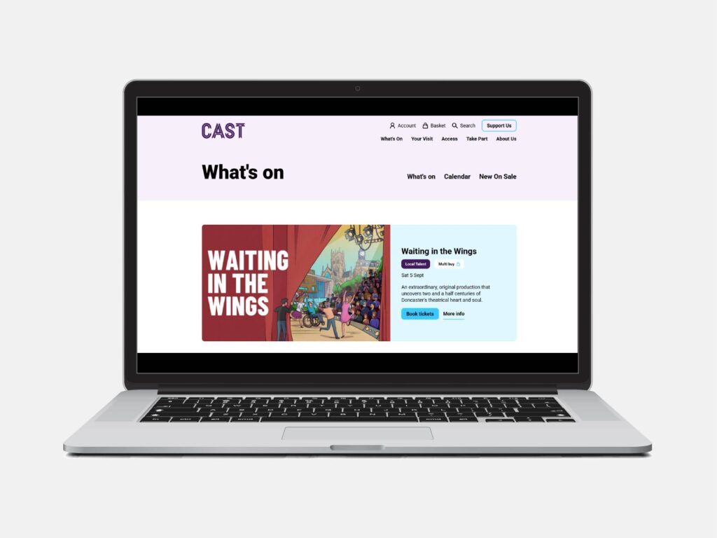 Cast Doncaster Website Laptop Basket Ticketing