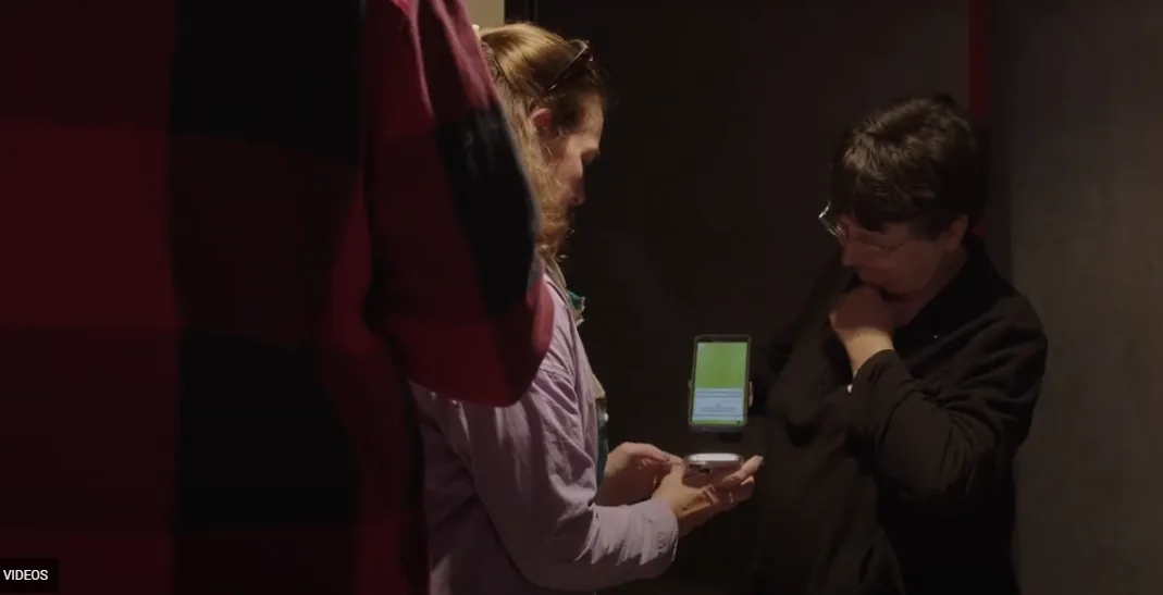 Cincinnati Shakespeare Company Usher Scanning Customers In.