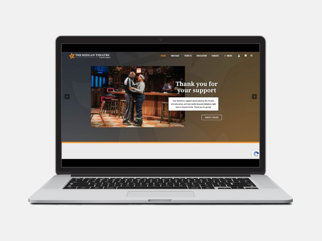 Keegan Theatre Website Laptop Basket Ticketing