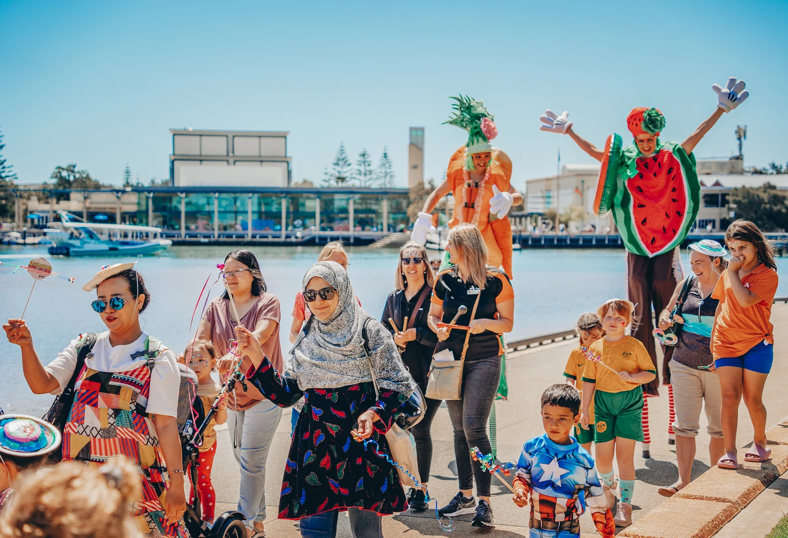 Mandurah Performing Arts Centre Big Dress Up Day 2023 Crowd Waterfront Photo Credit Mark Labrow Photography