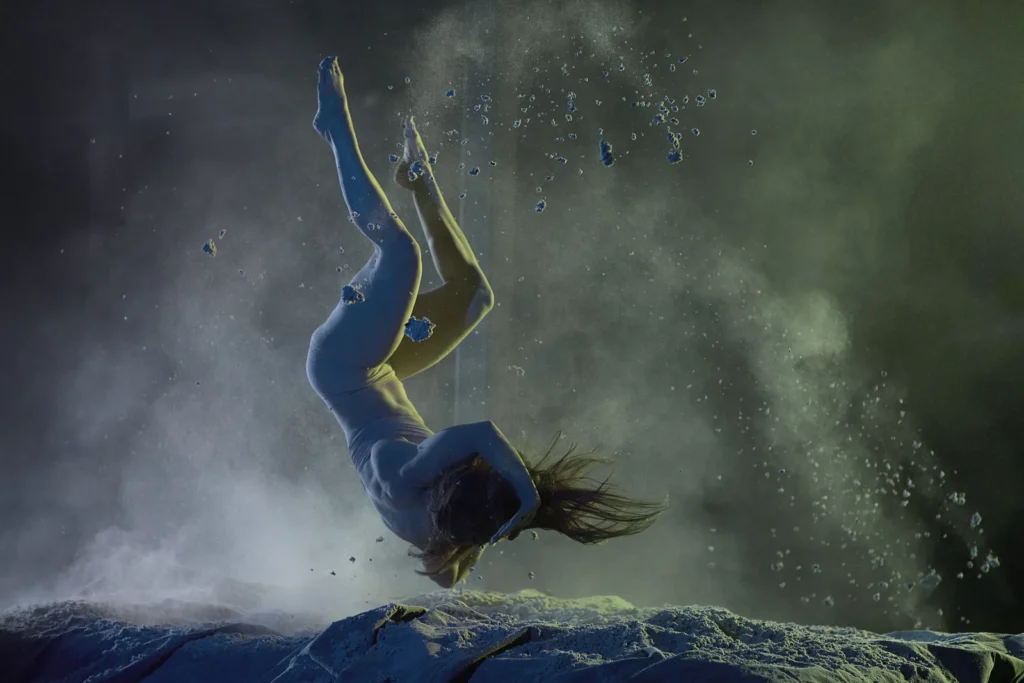 Punchdrunk Theatre The Burnt City Miranda Mac Letten Underwater Scene Photo Credit Julian Abrams